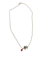 Load image into Gallery viewer, Poinsettia Silver Charm Necklace
