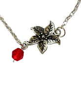 Load image into Gallery viewer, Poinsettia Silver Charm Necklace