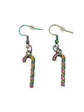 Load image into Gallery viewer, Electroplated Candy Cane Earrings