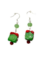 Load image into Gallery viewer, Green Lampwork Gift Earrings