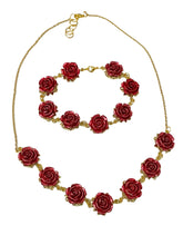 Load image into Gallery viewer, Dark Red Rose Jewelry Set