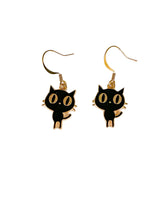 Load image into Gallery viewer, Black Cat Dangle Earrings