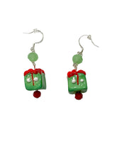 Load image into Gallery viewer, Green Lampwork Gift Earrings