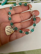 Load image into Gallery viewer, Silver charm bracelet 'Strong Beautiful Worthy'