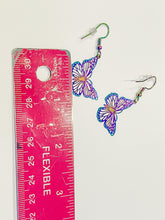 Load image into Gallery viewer, Iridescent Butterfly Dangle Earrings