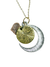 Load image into Gallery viewer, 18" 'I Love You To the Moon and Back' Charm on Gold or Silver Necklace