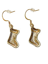 Load image into Gallery viewer, Red & Gold Christmas Stocking Earrings