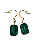 Load image into Gallery viewer, Emerald Green Gold Drop Earrings