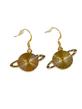 Load image into Gallery viewer, Blue Nebula Saturn Earrings