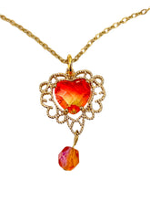 Load image into Gallery viewer, Golden Sunset Heart Pendant Earring and Necklace Set