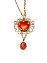 Load image into Gallery viewer, Golden Sunset Heart Pendant Earring and Necklace Set