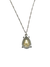 Load image into Gallery viewer, 20" Silver-Plated Twisted Links Necklace w/ Turquoise Color Teardrop Pendant