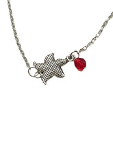 Load image into Gallery viewer, Poinsettia Silver Charm Necklace