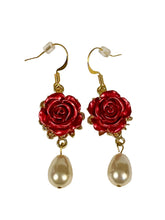Load image into Gallery viewer, Dark Red Rose Jewelry Set