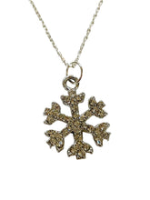 Load image into Gallery viewer, Silver Snowflake w/rhinestone Necklace