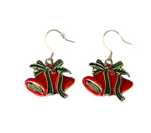 Load image into Gallery viewer, Red Christmas Bell Earrings