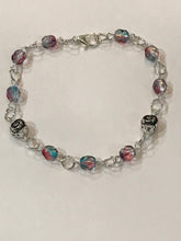Load image into Gallery viewer, Silver Rose w/ Pink- Blue Beads Jewelry Set