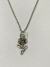 Load image into Gallery viewer, Silver Rose w/ Pink- Blue Beads Jewelry Set