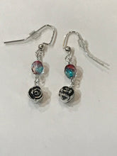 Load image into Gallery viewer, Silver Rose w/ Pink- Blue Beads Jewelry Set