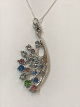 Load image into Gallery viewer, Rhinestone Jeweled Peacock Charm Necklace