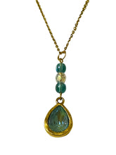 Load image into Gallery viewer, Gold-Silky Sage Teardrop Pendant Necklace