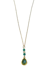 Load image into Gallery viewer, Gold-Silky Sage Teardrop Pendant Necklace
