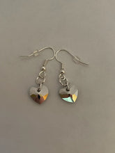 Load image into Gallery viewer, Pink/Purple/Blue Vitrail Light Heart Dangle Earrings