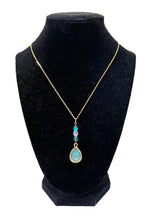 Load image into Gallery viewer, Gold-Silky Sage Teardrop Pendant Necklace