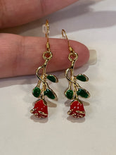 Load image into Gallery viewer, 1.5" Rose Dangle Earrings