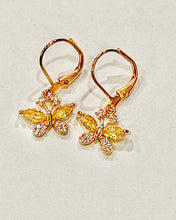 Load image into Gallery viewer, Gold Butterfly Leverback Earring Hooks
