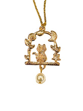 Load image into Gallery viewer, 20&quot; Cat Connector Gold Tone Charm Necklace
