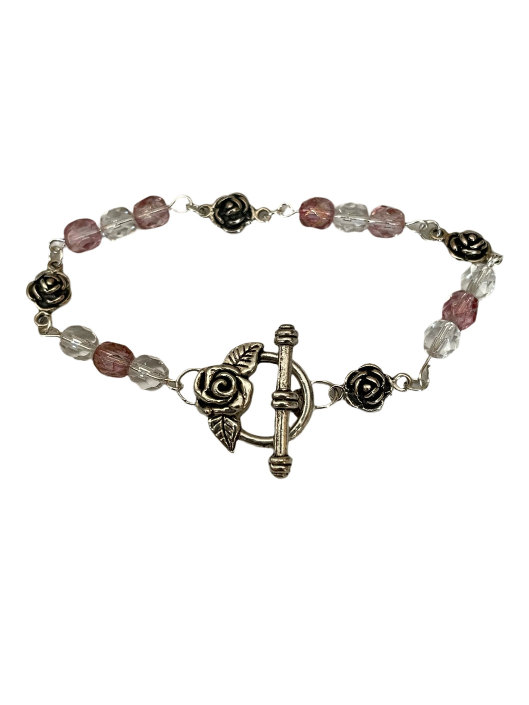 7 3/4” Rose Toggle Clasp Bracelet