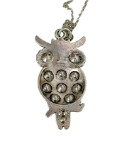 Load image into Gallery viewer, Silver Jeweled Owl 18&quot; Necklace
