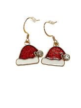 Load image into Gallery viewer, Gold-Plated Santa Hat Earrings
