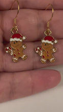 Load and play video in Gallery viewer, Gingerbread Men Earrings
